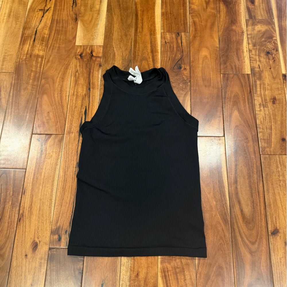 Athleta Black Ribbed Tank Top womens X's never worn NWOT